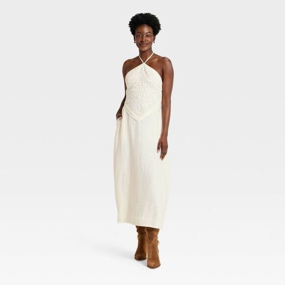 A New Day Dresses & Skirts - Women's Embroidered Skater Dress - A New Day Cream S